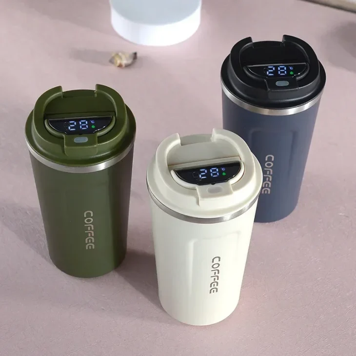 380 510ml Thermos Coffee Mug Stainless Steel Coffee Cup Temperature Display Vacuum Flask Thermal Tumbler Insulated 2