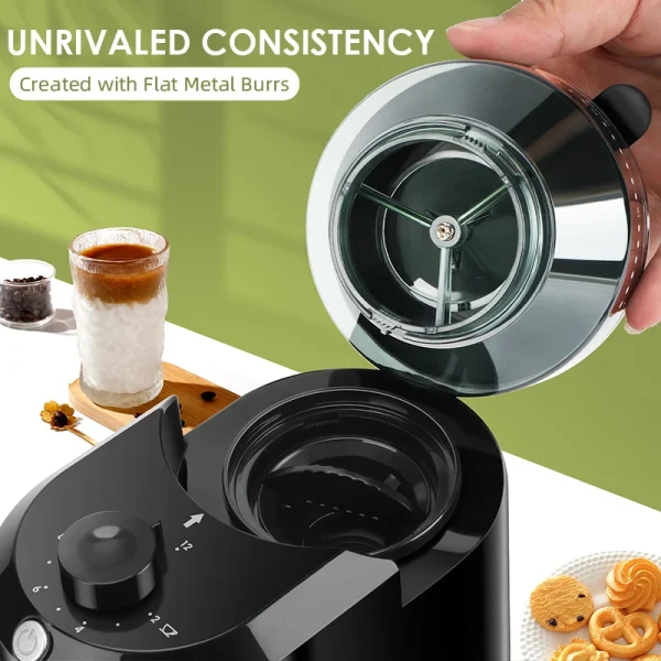 Wancle Electric Burr Coffee Grinder Adjustable Burr Mill Conical Coffee Bean Grinding With 28 Precise Grind 2