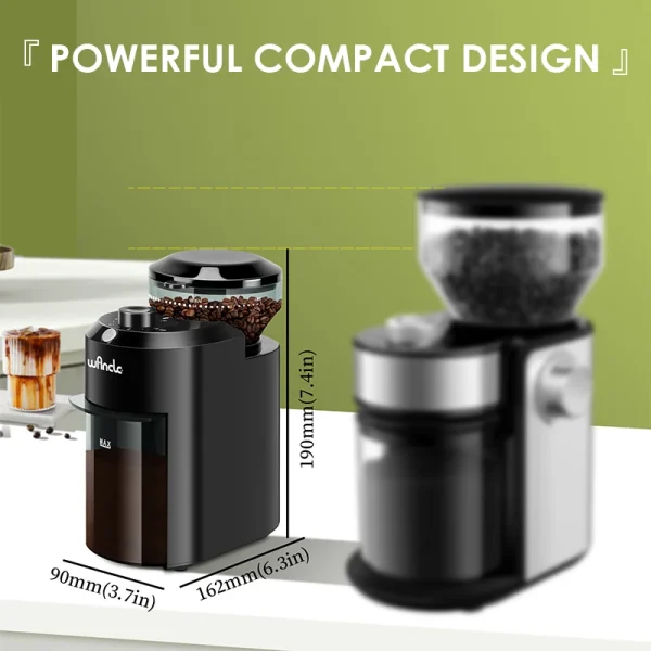 Wancle Electric Burr Coffee Grinder Adjustable Burr Mill Conical Coffee Bean Grinding With 28 Precise Grind 5