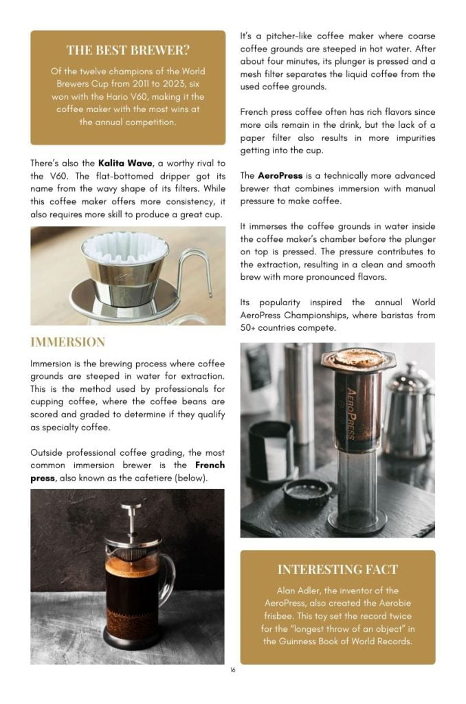 Coffee Book Sample Page Brewers