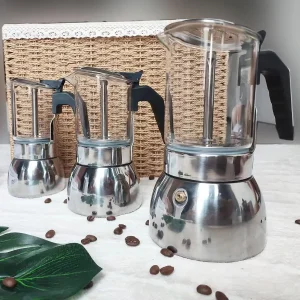 Glass Moka Pots Washable Stovetop Espresso Coffee Maker Stainless Steel Classic Italian Mocha Pot Portable Cafe