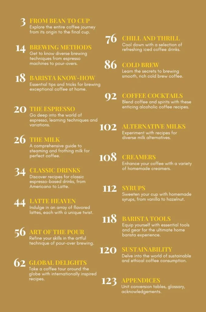 Home Barista Handbook Table Of Contents Sample